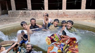 Swimming￼ Pool In Village  pool party 🎉🤣 pool in tubewell  kids pool party [upl. by Pattin619]