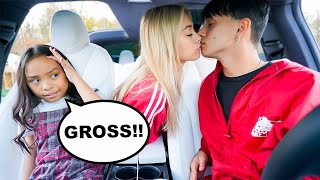 Being PDA With Girlfriend In FRONT Of LITTLE SISTER To See How She Reacts  Lucas and Marcus [upl. by Paymar]