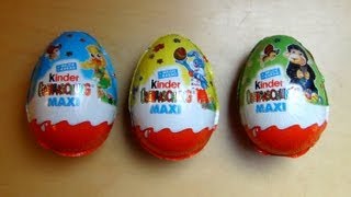 3 Kinder Surprise Maxi Eggs Unboxing Easter Edition [upl. by Allak]