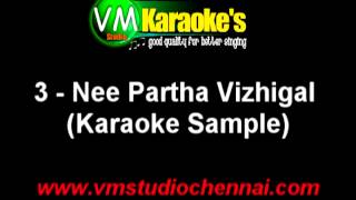 Nee Partha Vizhigal Tamil Karaoke Song [upl. by Berkshire417]