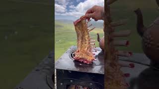 Lamb Shanks with a View 😍🔥 lamb cooking asmrcooking outdoorcooking recipe knifeskills [upl. by Yttam]