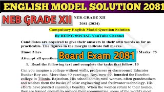 Class 12 English Model Question Solution 2081 NEB Grade 12 Board exam 2081 BS [upl. by Westmoreland]