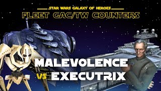 Fleet  Malevolence vs Executrix  SWGOH GAC TW Ship Counter [upl. by Hoashis320]