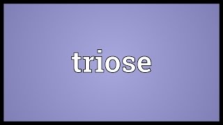 Triose Meaning [upl. by Solracsiul]