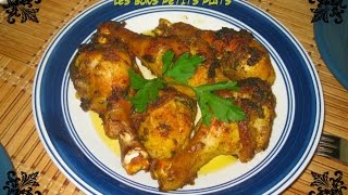 Cuisses de Poulet au four a la marocaine  دجاج في الفرن بالشرمولة المغربية  Rass el hanout [upl. by Itnahs]