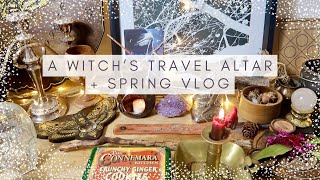 A FOLK WITCHS TRAVEL ALTAR  TAROT  ORACLE DECKS  BOOKS IM READING  SPRING WITCHERY VLOG witch [upl. by Diskin929]