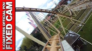 Thunder Loop Slagharen  Roller Coaster Back View POV On Ride Schwarzkopf Theme Park Netherlands [upl. by Herzog]