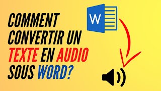 COMMENT ACTIVER la fonctionnalité audio de OFFICE WORD pour lire votre texte en AUDIO [upl. by Olympias]