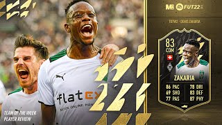 FIFA 22 IF ZAKARIA REVIEW  83 TOTW ZAKARIA PLAYER REVIEW  FIFA 22 ULTIMATE TEAM [upl. by Perla]