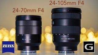 Sony 2470 F4 Zeiss vs 24105 F4 G  surprising result 😳  Review with side by side comparison  4K [upl. by Airrej]