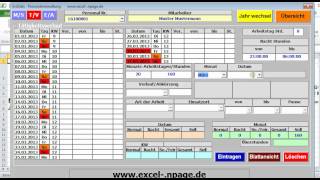 Personalverwaltung mit Excel Zeit erfassen berechnen auswertenavi [upl. by Naud]