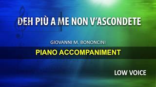 Deh più a me non vascondete  Bononcini KARAOKE  Low Voice [upl. by Roane]