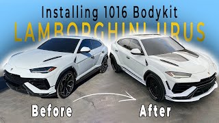 2024 LAMBORGHINI URUS INSTALLING 1016 INDUSTRIES CARBON FIBER WIDEBODY BODYKIT [upl. by Myra236]