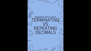 Terminating vs Repeating Decimals [upl. by Albers940]