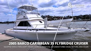 Coastal Boat Sales 2005 Barco Caribbean 35 Flybridge Cruiser [upl. by Akessej]