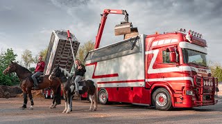 Paardenmest vervoeren en brullen met de Scania R580 van GampJ van Leeuwen 🐴💩 [upl. by Angelica650]