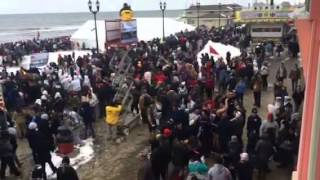 Swimmers getting pumped up for the 2015 NJ Polar Bear Plunge [upl. by Bunker]