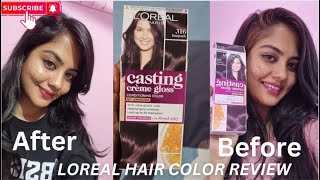 Loreal Paris Hair Color honest review amp Demo 316 BurgundyHair color कैसे लगाए hair trending [upl. by Onihc669]