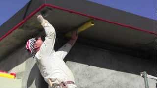 Stucco Crack Reduction System  A PolymerModified Base Coat and Mesh [upl. by Yrallih]