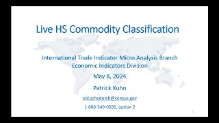 Live Schedule HS Commodity Classification [upl. by Esahc]