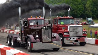 Wild Big Rig Drag Racing Onaway Speedway 2024 Over The Top Diesel Showdown [upl. by Orodisi]