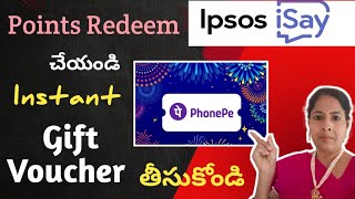 Instant PhonePe Gift Voucher Received  Ipsos iSay  Money Earning Apps [upl. by Michelina]