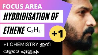 Hybridisation of Ethene C2H4  Class 11  Other examples of sp3 sp2 and sp hybridisation malayalam [upl. by Llemart330]