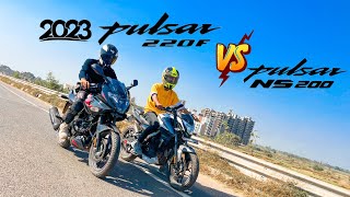 2023 Pulsar 220F Vs Pulsar Ns200 Bs6 Race  Rolling Race [upl. by Mehala586]