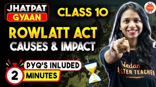 Concet in 2 Mins  Rowlatt Act causes amp impact [upl. by Eitsyrc]