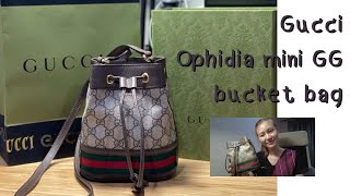 Unbox รีวิวกระเป๋า Gucci Ophidia mini GG bucket bag [upl. by Anuahsat988]