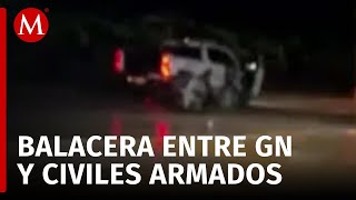 Enfrentamiento en Villa Flores entre civiles armados y la Guardia Nacional [upl. by Jenda]