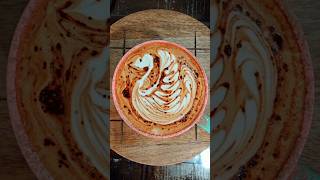 Blazing Habañero Mocha Swan Latte Art ❤️ Very interesting the heat tingling through your throat [upl. by Harbert]