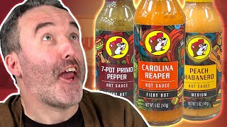 Irish People Try Bucees Hot Sauces [upl. by Aihseyn]