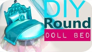 Doll Bed  DIY Round Doll Bed for Your Barbie or Monster Doll [upl. by Garett]