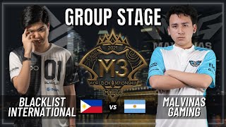 BLACKLIST INTERNATIONAL VS MALVINAS GAMING  GROUP STAGE  M3 WORLD CHAMPIONSHIP [upl. by Adnawal114]