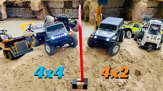 RC JEEP MUD Off Road Test 4x2 vs 4x4 winch one better in offroading Rc cars [upl. by Oralee702]