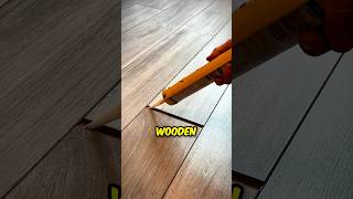 Simple Trick to Fill Wooden Floor Gaps 😱 [upl. by Edualcnaej]