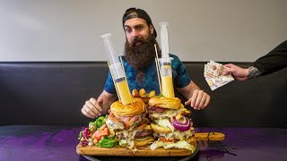 YOU WIN £100 CASH IF YOU FINISH THIS BURGER CHALLENGE QUICK ENOUGH  BeardMeatsFood [upl. by Flan]