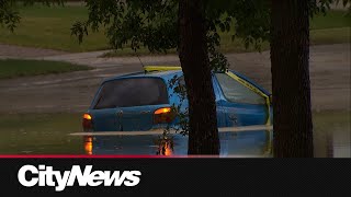 Severe thunderstorms cause floods in areas of Calgary [upl. by Beutler71]