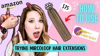 Amazon Micro Loop Hair Extensions  How to Apply  Moresoo Hair Review [upl. by Clementina836]