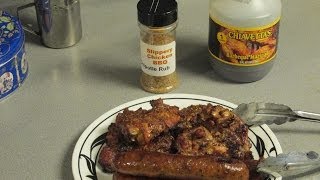 BBQ Grill smoked chicken amp Boudin sausage [upl. by Nertie]