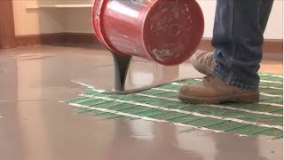 Installing Electric Floor Heating under Luxury Vinyl Tile with Self Leveling Concrete [upl. by Gargan]