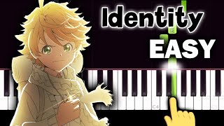 The Promised Neverland Season 2 OP  Identity  EASY Piano tutorial [upl. by Platon]