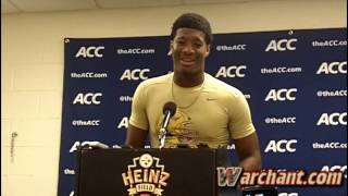 FSUs Jameis Winston talks about his recordbreaking performance in the win over Pitt [upl. by Lebazi]