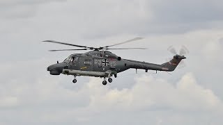 Westland WG13 Super Lynx Mk88A German NAVY arrival at RIAT 2017 AirShow [upl. by Pandora]