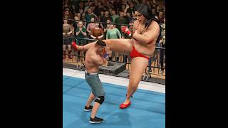 Mini John Cena Vs Angle Queen  Childhood WWE Night Fight 1  Short Men Vs Longest Women Fight [upl. by Erdah]