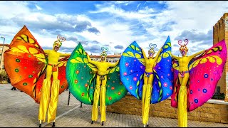 BUTTERFLIES  La Danza delle Farfalle  Spettacolo di Farfalle Colorate su Trampoli  Sasselles Show [upl. by Sullivan]