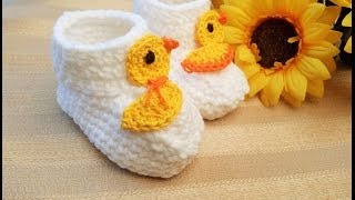 Crochet Glamas Rubber Ducky Baby Booties [upl. by Wearing]