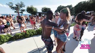 Gea dancing kizomba at Amarin beach party  Croatian Summer Salsa Festival 2018 Rovinj Croatia [upl. by Wenoa]