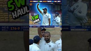 India B ने करदी IND A की गजब बेज्जती 😵 Akash Deep 5 Wicket 🔥 Day 4 IND A vs B Duleep Trophy shorts [upl. by Lrad]